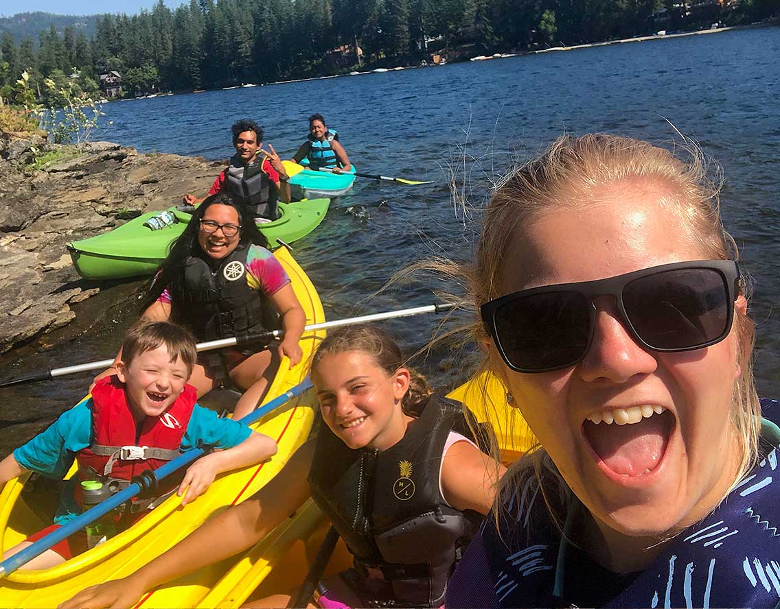 ElementaryLakeCamp2Photo3_2021 A group enjoying a kayak