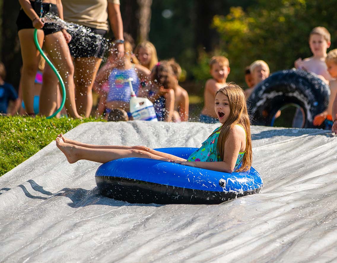 Twinlow Camp Elementary School Watersports Lake slip in Slide